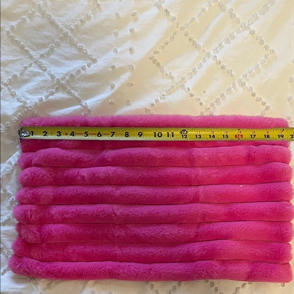 Pair of Pink Faux Fur Pillow Cover new